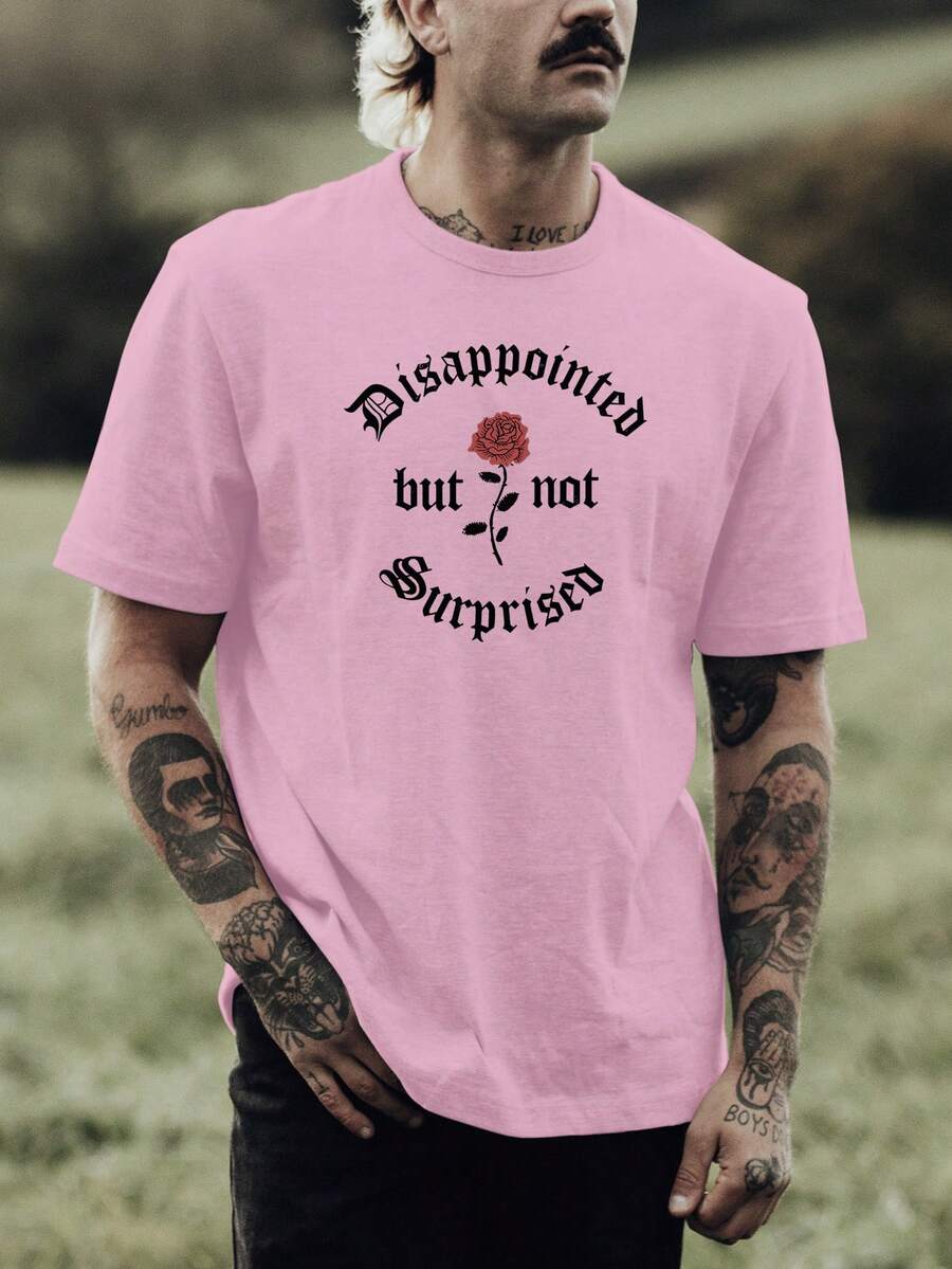 Camiseta Masculina Frases Engraçadas Desapontado Mas Não Surpreso 100% Algodão Fio 30.1