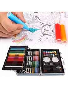 Maletín de Arte Portátil para Niños 121 Piezas de Pura Diversión Creativa - Azul - Ver 4