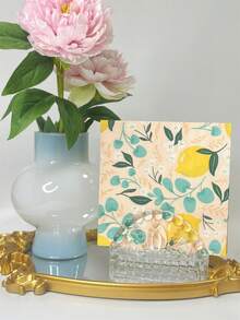 50入組3層增厚檸檬圖案餐巾(13*13英寸)，適用於夏季派對、生日晚宴、甜點店和客人使用