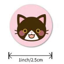 1 Roll (500pcs) Cute Animal Cat Stickers Back To School