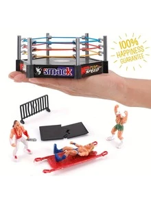 32pcs Mini Wrestling Toys Set, Includes 12 Figure Wrestlers, 2 Wrestling Rings, And Many Realistic Accessories - Wrestling Toys - View 5