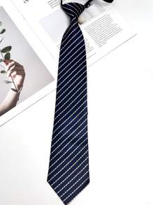 1 件拉链条纹领带适合日常和派对佩戴男士领带 - 彩色 - 查看 20