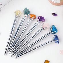 1 pièce Stylo à bille en cristal d'améthyste naturelle authentique et non traitée - Pierre brute unique, écriture fluide, parfait pour les fournitures scolaires des étudiants et les cadeaux d'affaires de bureau - Matériau authentique et non traité
