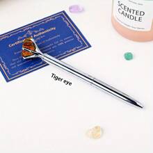 1 pièce Stylo à bille en cristal d'améthyste naturelle authentique et non traitée - Pierre brute unique, écriture fluide, parfait pour les fournitures scolaires des étudiants et les cadeaux d'affaires de bureau - Matériau authentique et non traité