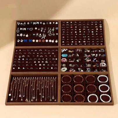 1 件珠宝展示托盘，适用于项链、耳环、手链、戒指和耳环，适合阳光旅行和返校使用