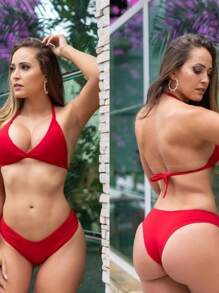 Women Bikini Sets - 紅色 - 查看 6