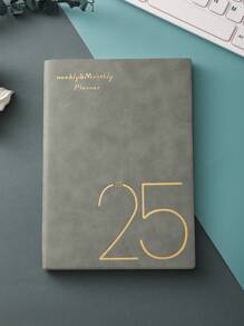 1 pezzo Pianificatore in inglese per il 2025 (penna non inclusa)