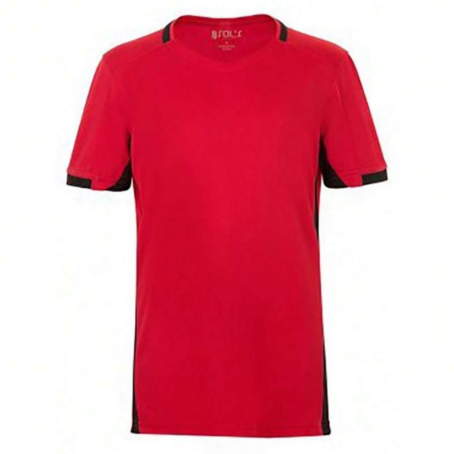 SOLS Childrens/Kids Classico Contrast Short Sleeve Football T-Shirt (N/A) - Red - View 1