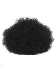 8-Inch Drawstring Bun African American Big Bun Hair Piece Silky African Black With Clip Short Curly Bun - Black - View 4