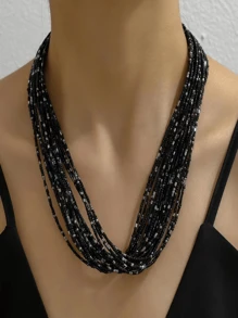 Bohemian Style Multi-Layered Rice Beads Necklace, Fashionable And Personalized Handmade Beaded Necklace - Rice Bead Necklace - View 3