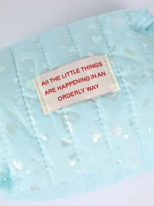 1 Stück glänzende Bleistifttasche mit Herz Muster, große Kapazität Milch Puff weicher Stoff Stifttasche, tägliche Aufbewahrung für kleine Gegenstände, Lernessenzielle Schreibwaren Box, kreativer Home Desktop Ornament