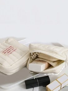 便携小型多层化妆包收纳小包包出门携带迷你小口红包（拉链闭合方向左右随机）