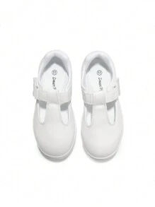 Girls Mary Jane School Uniform Shoes T-Strap Flat Sneakers Comfortable Lightweight For Toddler/Little Kid(Back To School Shoes) - White - View 6