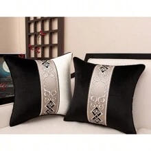 1 Stück Kissenbezug aus dicker Samtstoff mit Design Dekorative Patchwork Wurfkissenbezug in High-End Qualität für Sofa Wohnzimmer Schlafzimmer Dekoration - 1 Stück - Übersicht 4