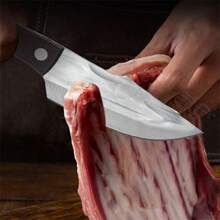 Mini Faquinha Bainha de Couro CYL-47 21 cm,Faca Multifuncional em Aço Inoxidável com Cabo de Madeira Vermelha e Bainha de Couro Inclusa, Mini Faca de Cozinha e Churrasco, Ferramenta de Corte Portátil Ideal para Acampamento, Pesca e Uso Diário, Leve e Durável. - Marsala - Visão 7