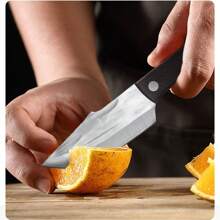Mini Faquinha Bainha de Couro CYL-47 21 cm,Faca Multifuncional em Aço Inoxidável com Cabo de Madeira Vermelha e Bainha de Couro Inclusa, Mini Faca de Cozinha e Churrasco, Ferramenta de Corte Portátil Ideal para Acampamento, Pesca e Uso Diário, Leve e Durável. - Marsala - Visão 5
