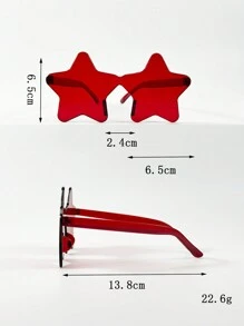 1pc糖果色五角星时尚眼镜欧美潮流五角星无框PC一体海洋球时尚眼镜系列,School - 彩色 - 查看 5