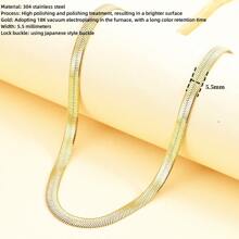 ZG YING ZHOU ZGYZ 1pc Fashionable Luxury High Polished 5.5mm Stainless Steel 18k Gold Plated Multi-Layer Snake Bone Chain Necklace, Suitable For Men & Women, Wedding, Party, Birthday, Engagement, Daily Wear, Sweater Chain Accessory