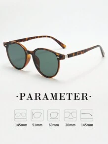 1副男女通用复古猫眼框简约时尚眼镜，休闲配饰 - 玳瑁框綠片 - 查看 2