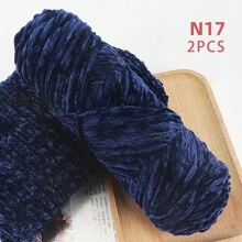 QJH 1pc/2pcs Velvet Chenille Yarn, Soft & Warm Hand Woven Yarn Thread, Perfect For DIY Crochet And Knitting Creative Projects, Ideal For Weaving Scarves, Blankets, Hats, Sweaters