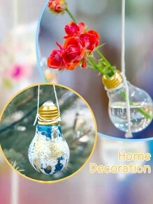 5 hũ nhựa đựng kẹo hình bóng đèn 100ml, bình hoa hình bóng đèn, bóng đèn trang trí Giáng sinh, hộp đựng hình bóng đèn, đồ trang trí treo cây thông Noel. - Nhiều màu - Xem 7