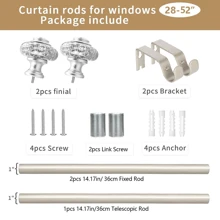 1 包银色加厚金属窗帘杆 28 英寸 - 122 英寸不锈钢窗帘轨道锡箔树脂装饰窗帘杆头管直径 1 英寸防水防锈且承重能力强多功能高品质可调节易于安装不易脱落窗帘杆浴帘杆适用于浴室、卧室、客厅使用和配件浴室装饰 - 銀色 - 查看 11