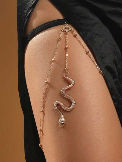 Snake Shape Tassel Leg Chain Jewelry Body Chain Summer Beach Party Vacation Nightclub Leg Jewelry Accessories For Women