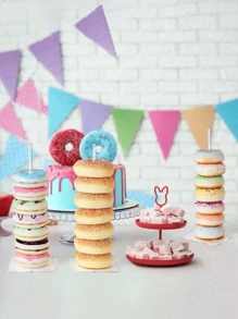 1Set Clear Donuts Stand, Sweets,Creative Birthday Party Donut Display Stand , Dessert Doughnut Holder For Wedding Birthday Party Candy Bar Table Decoraiton,Reusable Dessert Holder - Clear - View 2