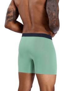 1pc Men's Quick-Dry Boxer Briefs, Comfortable And Breathable Men's Underwear - Green - View 2