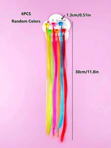6pcs Girls Wig Decor Hair Claw For Hair Decoration