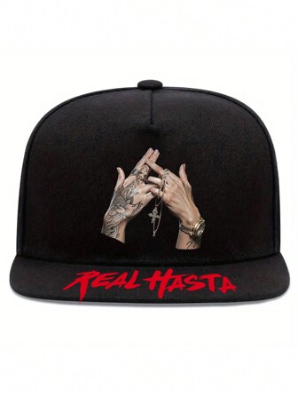 1pc Hip Hop Gesture Printed Unisex Streetwear Baseball Cap, Adjustable Sports Hat