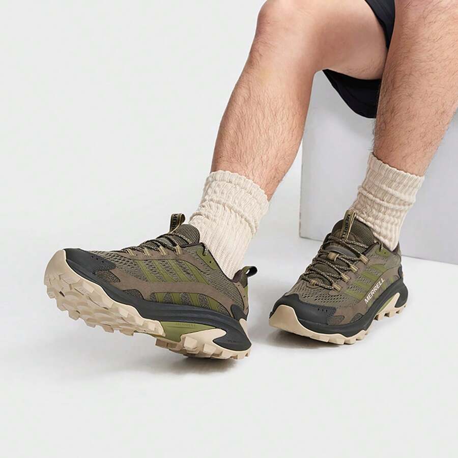 Merrell MOAB SPEED 2 男士户外越野跑鞋，轻便、耐用、防滑 - 橄欖綠 - 查看 1