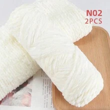 QJH 1pc/2pcs Velvet Chenille Yarn, Soft & Warm Hand Woven Yarn Thread, Perfect For DIY Crochet And Knitting Creative Projects, Ideal For Weaving Scarves, Blankets, Hats, Sweaters