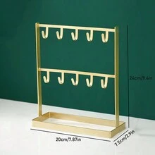 Simple Desktop Wrought Iron Jewelry, Jewelry Storage Rack, Earrings, Necklaces, Hair Accessories, Watch Jewelry Display Rack, Home Key Storage Hanger - Multicolor - View 9