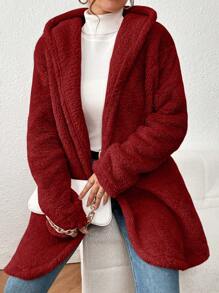 Women Winter Coats - Burgundy - View 6