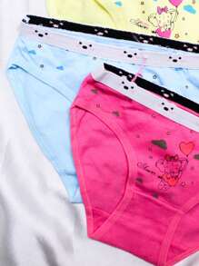 Set de 3 calzones de algodón para niña con diseño de elefante en diversos colores, tiernos y dulces - Multicolor - Ver 5