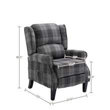 Vintage Armchair Sofa Comfortable Upholstered Leisure Chair / Recliner Chair For Living Room(Grey Check) - Xám - Xem 3