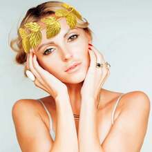 6 入組萬聖節托加頭飾，金色葉頭帶月桂冠希臘冠金色葉頭帶羅馬花圈托加服裝男女皆宜頭飾托加派對裝飾配件 - 金色 - 查看 7