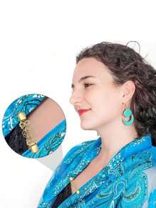 3pcs Set Sweater Cape Collar Vintage Flower Cardigan Brooch, Suitable For Women - Multicolor - View 5