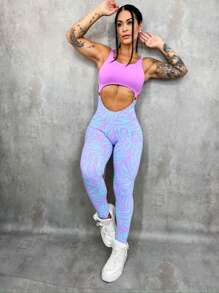 Women Sports Jumpsuits - Purple - View 1