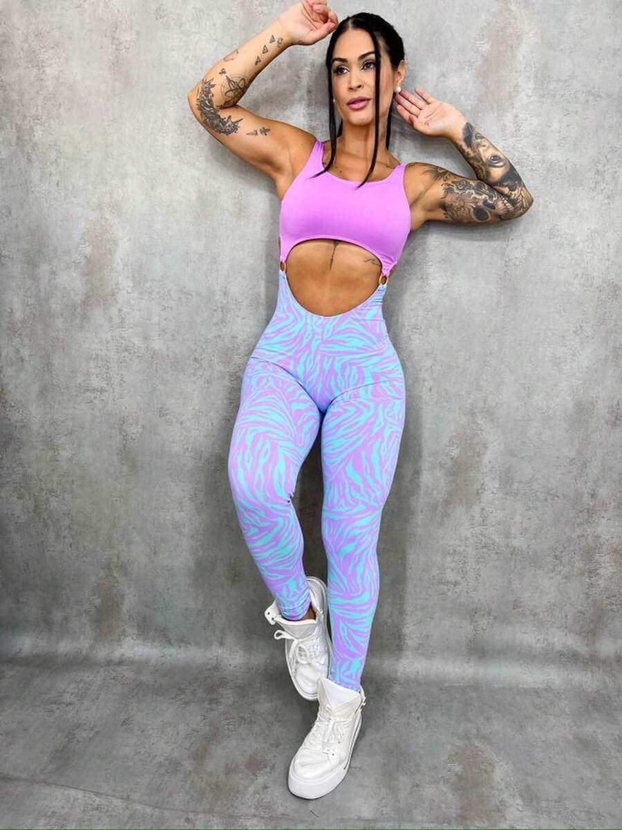 Women Sports Jumpsuits - Purple - View 1