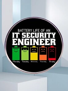 Broche de ingeniero de energía, insignia divertida de dibujos animados de batería para redes sociales, aleación metálica - Negro - Ver 3