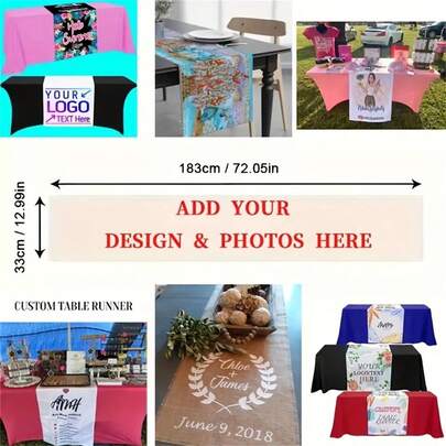 1 Khăn trải bàn bằng vải lanh tùy chỉnh - Hình in cá nhân cho đám cưới mộc mạc & lễ kỷ niệm đồng quê, hoàn hảo cho trang trí nhà cửa và tiệc tùng Một thứ cần phải có cho những người tổ chức đám cưới tự làm