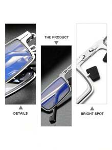 Armazón graduado Plegable con estuche anti blue light - Plateado - Ver 2