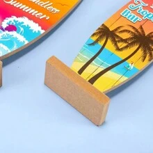 1入夏季衝浪板裝飾品，帶有海風INS印花的木製衝浪板裝飾品，適用於沙灘酒吧桌牌、沙灘主題裝飾的木製手工藝節慶裝飾、桌上裝飾和夏季木質紀念品 - 彩色 - 查看 7