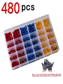 Connector Terminal Set, SVRV Cold-Pressed Wire Connector Terminal VE TE EN Tube-Shaped Terminal Kit - Multicolor - View 2