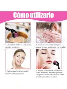 Derma roller Facial, Capilar, Barba Regenera Colágeno rodillo de microagujas - Negro - Ver 3
