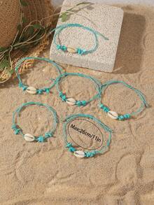 12pcs/Set Ocean Beach Style Marine Life Series Adjustable Bracelets - Multicolor - View 4