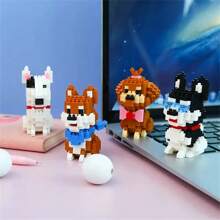 Bloques de construcción con partículas de tamaño micro de la serie de mascotas perro, un juguete que ejercita los dedos y la capacidad de pensamiento, apropiado para principiantes en bloques de construcción como regalo, 1 pieza