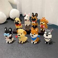 Bloques de construcción con partículas de tamaño micro de la serie de mascotas perro, un juguete que ejercita los dedos y la capacidad de pensamiento, apropiado para principiantes en bloques de construcción como regalo, 1 pieza